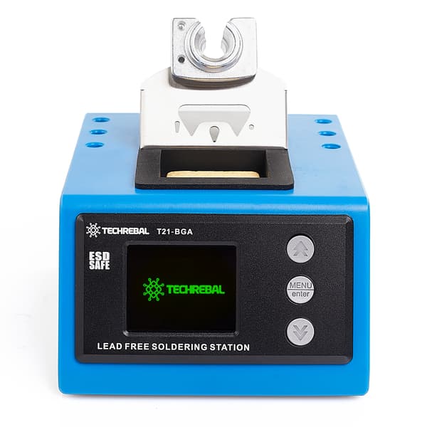 Techrebal T21-BGA loddestation, 3 spidser, c245, måtte, rensemiddel, flusmiddel