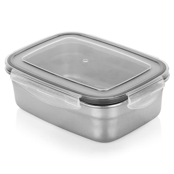 Stål fødevarebeholder med låg og tætning 700 ml