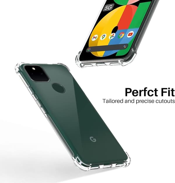 ETUI TIL GOOGLE PIXEL 5A 6,34" SILIKONE TRANSPARENT FORSTÆRKEDE HJØRNER