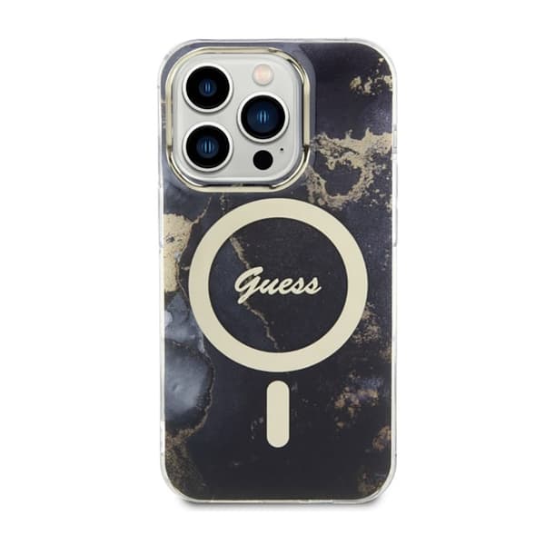 Guess Golden Marble MagSafe - iPhone 14 Pro cover (sort)