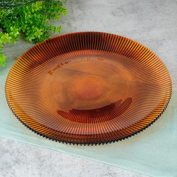 Grund glastallrik bärnstensfärgad 28 cm