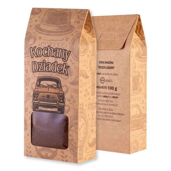 Present till farfars dag malet kaffe Arabica hasselnöt låda 100 g