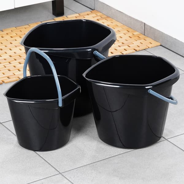Sort plastspand 5 l, 10 l, 14 l 3 stk.