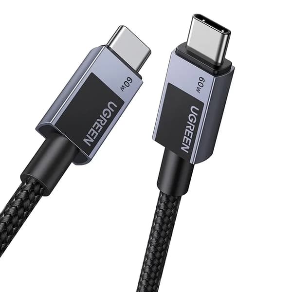 Ugreen L524 USB-C - USB-C -kaapeli, 60W, PD, 3m (harmaa)