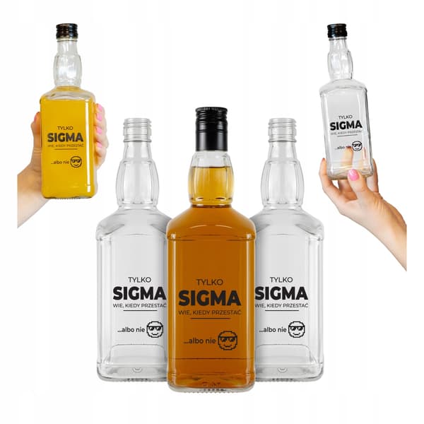 DANIELS GLASFLASKA 500 ml För Alkoholpresent Med Tryck - SIGMA 0,5l