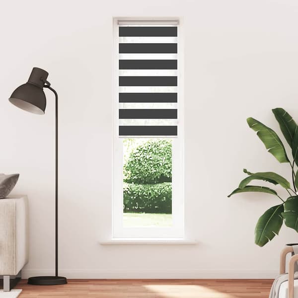 vidaXL zebragardin, sort, stofbredde 55,9 cm, polyester
