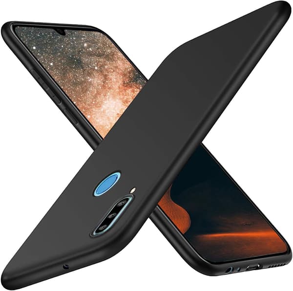 ETUI TIL HUAWEI P30 LITE SORT MAT SILIKONE FLEKSIBEL MAR-LX1A
