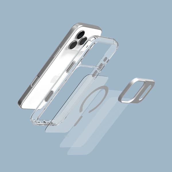 Moshi iGlaze MagSafe - iPhone 17 Pro Max -kotelo (Luna Silver)