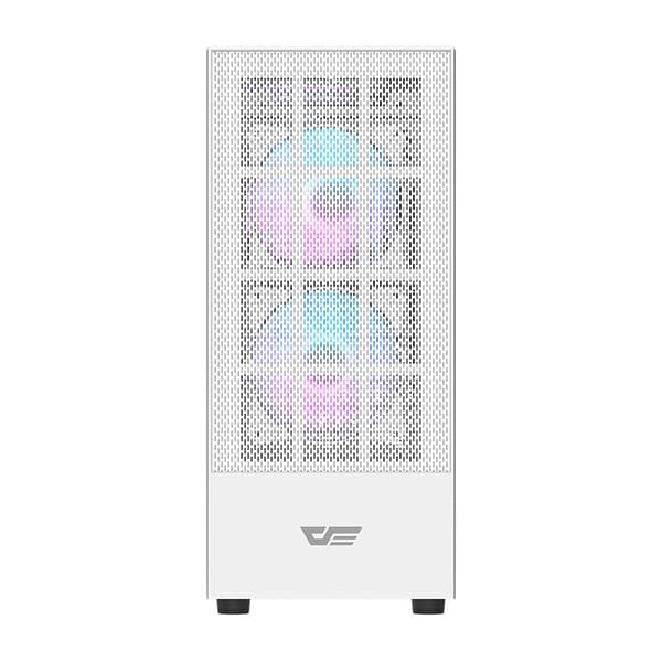 Darkflash A290 computerkabinet (hvid) + 3 RGB-blæsere