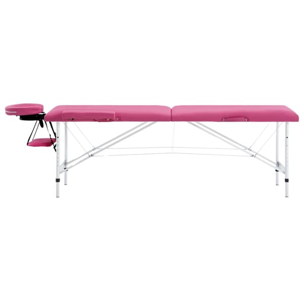 vidaXL foldbart massagebord 2-zoner aluminium pink