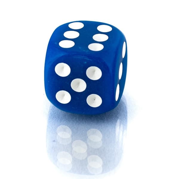 D6 1,1 cm RPG sininen kuusisivuinen noppa