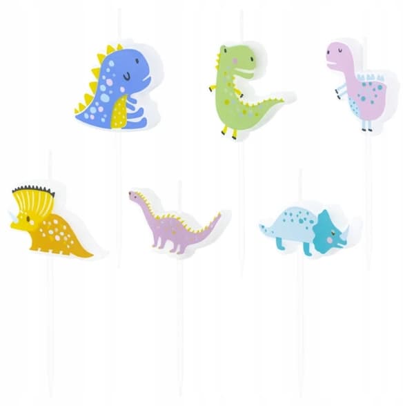 Dinosaurlys, 6-7 cm, 6 stk.