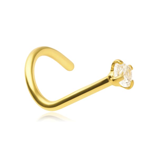 Nässtift med vit zirkon - guld - NS-006 0.8/6.5/3