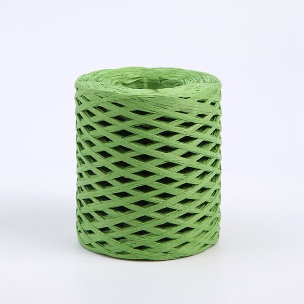 Dekorationsgarn - Syntetisk Raffia - Grøn - Rulle 180 m