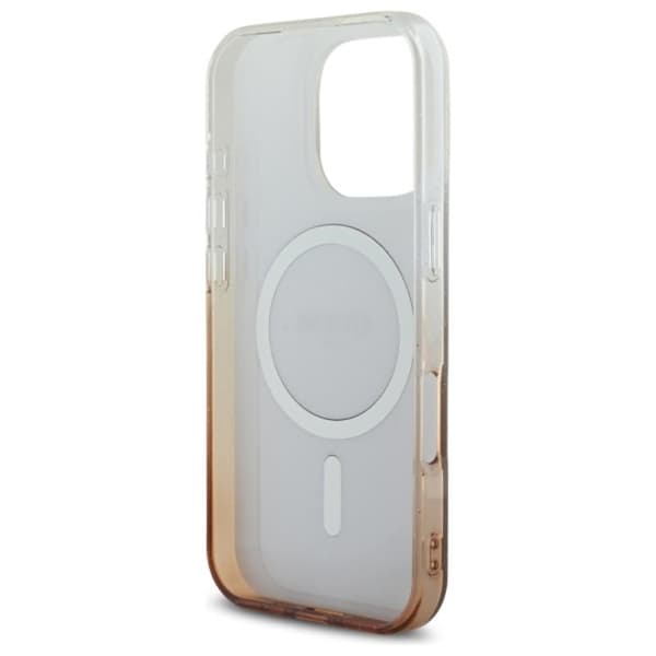 Guess IML Glitter Gradient MagSafe - iPhone 16 Pro -kotelo (ruskea)