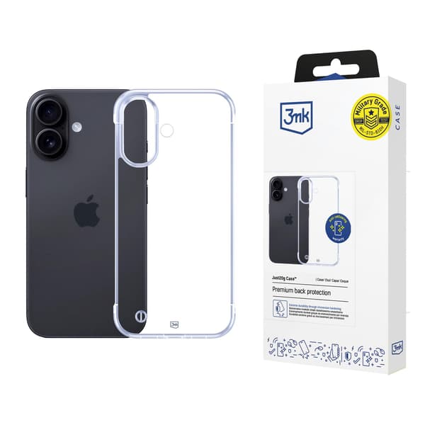 Apple iPhone 16 Plus - 3mk Just20g Gennemsigtigt Etui