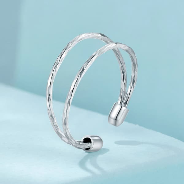 Justerbar minimalistisk silverring, 925 silver