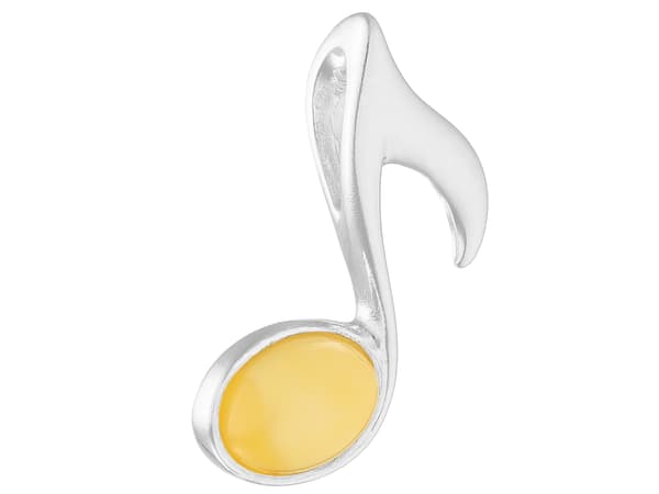 Kort silverhalsband Note med mjölkig bärnsten Note åtta choker 30