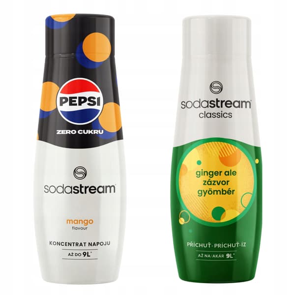 Set med 2 koncentrat och sirap för vatten. Sodastream PepsiMAX Mango + Ingefära