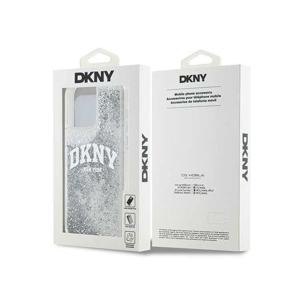 DKNY Liquid Glitter Big Logo - iPhone 15 Pro Max -kotelo (valkoinen)