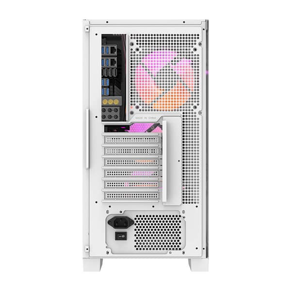 Darkflash DRX70 MESH computerkabinet (hvid) + 4 RGB-blæsere