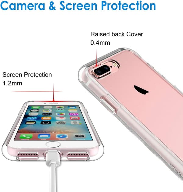 FODRAL TILL APPLE IPHONE 8 PLUS/7 PLUS KLAR SILIKONBAKSIDA