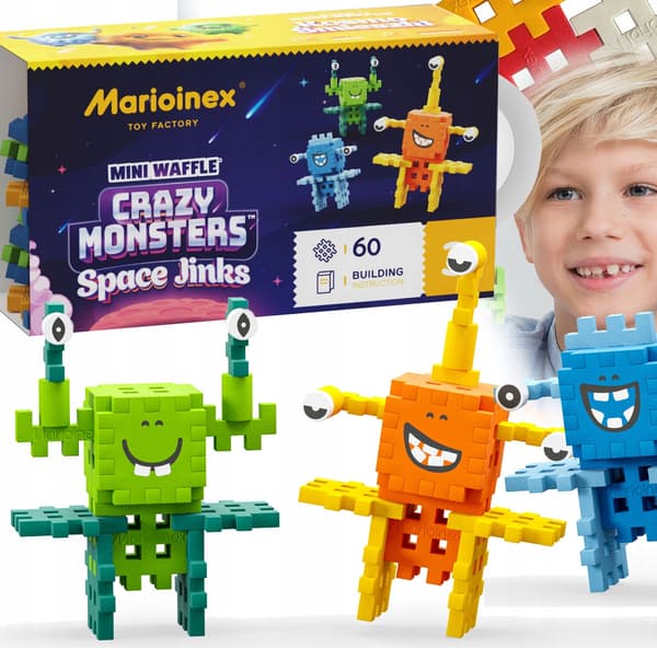 Marioinex Waffle Mini CRAZY MONSTERS - SPACE JINKS Kosmo Śmieszki - 60 st