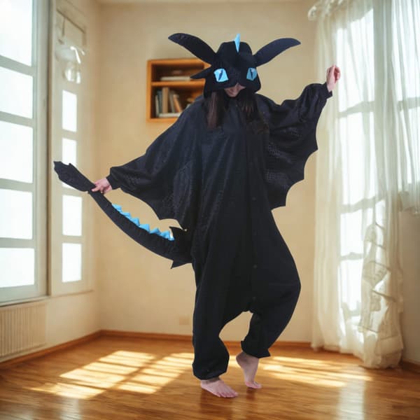 Kigurumi-pyjamas Tandlös Blå S: 145 - 155cm