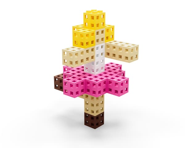 Byggeklodssæt - Meli Cube Pink 50 stk.