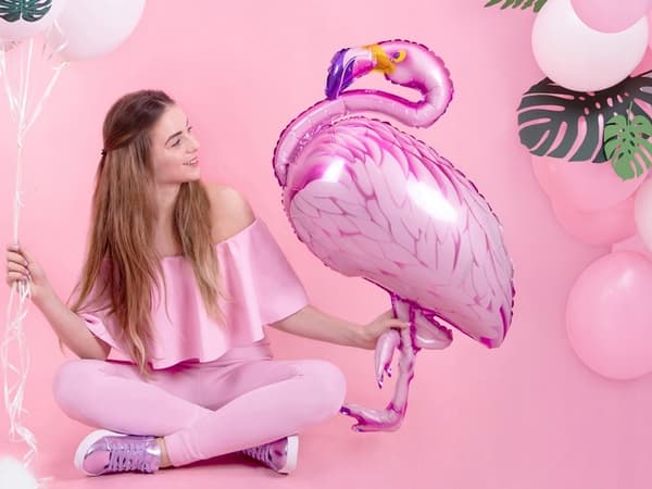 Flamingo folieballon, pink, 70x95 cm, 1 stk.