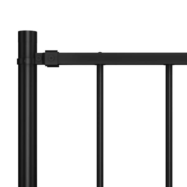 vidaXL hegnspanel med stolper, pulverlakeret stål, 1,81 x 1 m, sort