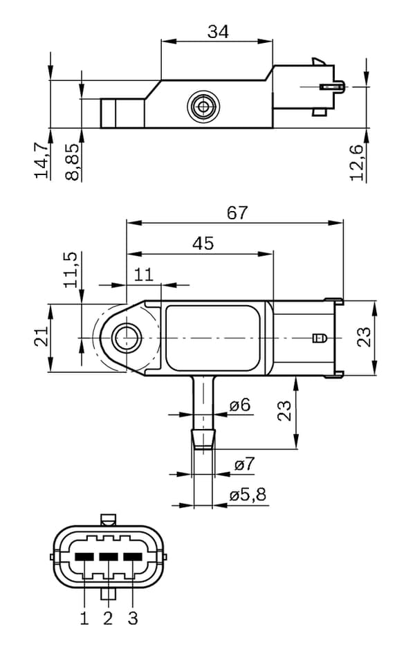 TRYCKGIVARE 0281002593 BOSCH