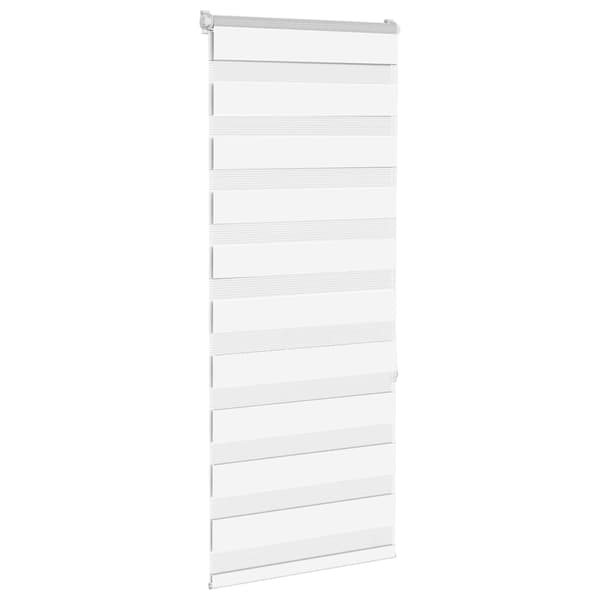 vidaXL Zebra rullegardin, hvid, stofbredde 50,9 cm, polyester