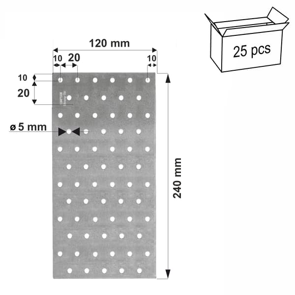 Perforerede plader NP20/120/240 120x240 x2mm