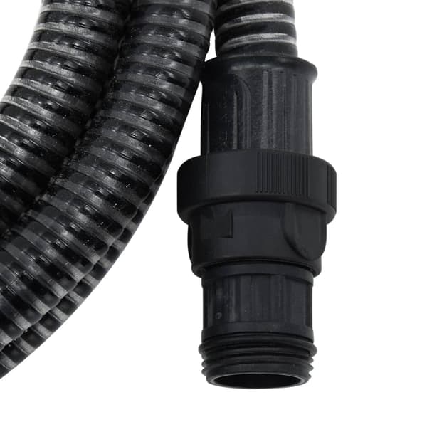 vidaXL sugeslange med messingkoblinger sort 1" 7 m PVC