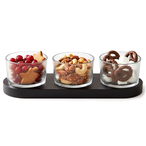Glasskåle til snacks på bakke 4 stk.