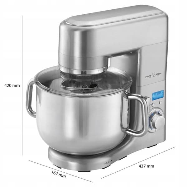 ProfiCook PC-KM 1096 planetarisk matberedare silver, 1500 W, 10 l