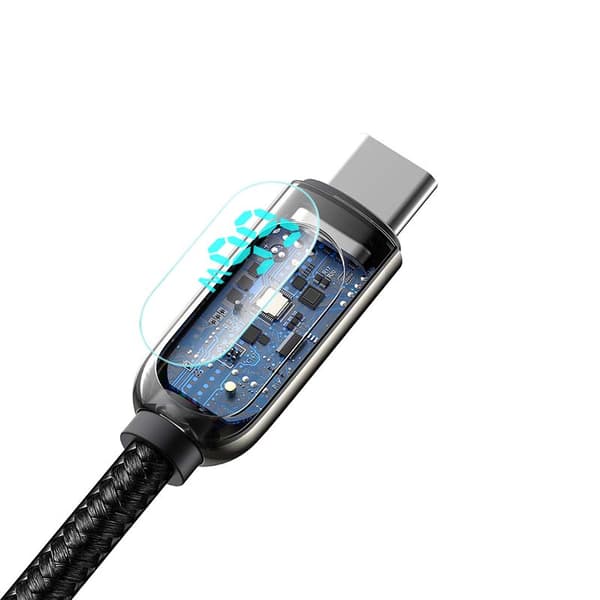 Baseus Display USB till USB-C-kabel, 66W, 1m (svart)
