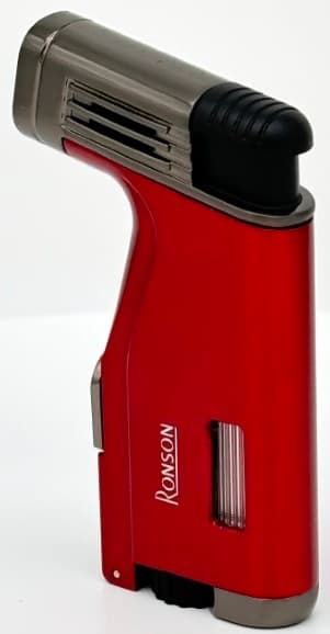 RONSON BREEZE RGL120 RED 2-jet jetlighter med hullemaskine