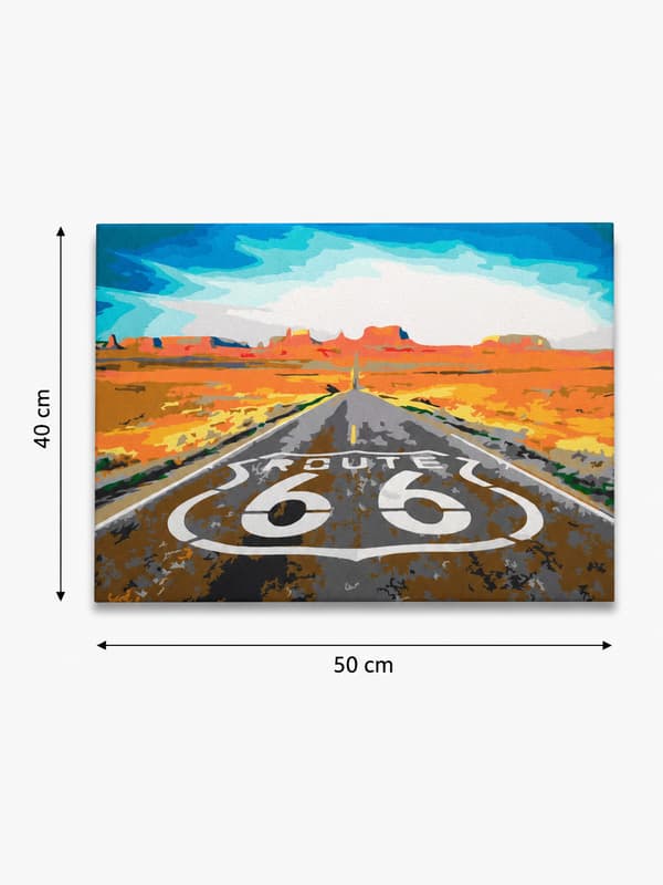 Maleri efter tal Med ramme Billeder til maleri Route 66 50x40 cm