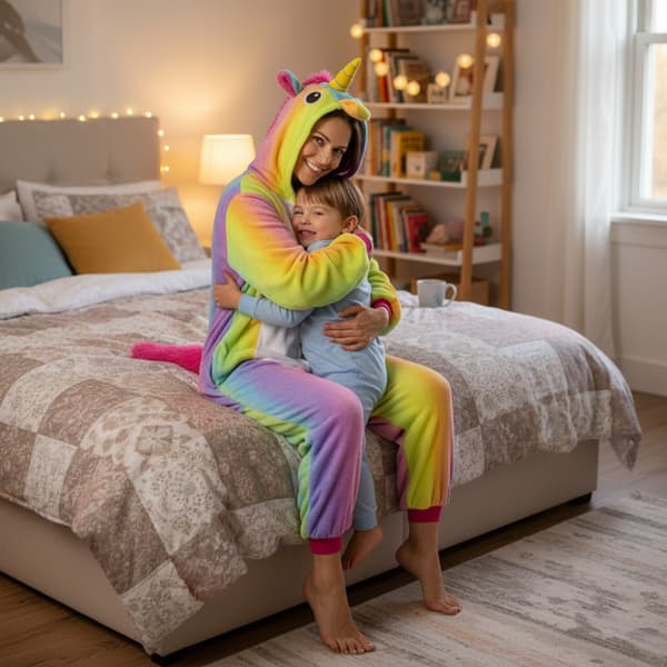 ZOLTA Kostym Onesie regnbåge pegasus Kostym Onesie regnbåge pegasus - S