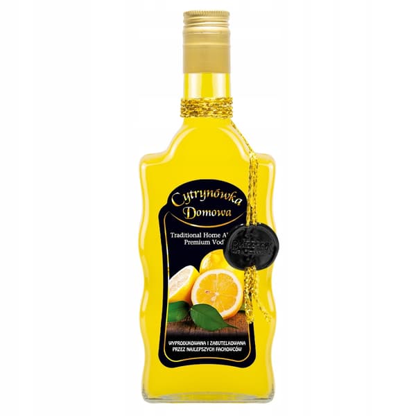 Pullo, jossa on aaltokuvio, 500 ml. Kotitekoinen sitruunavihannes.