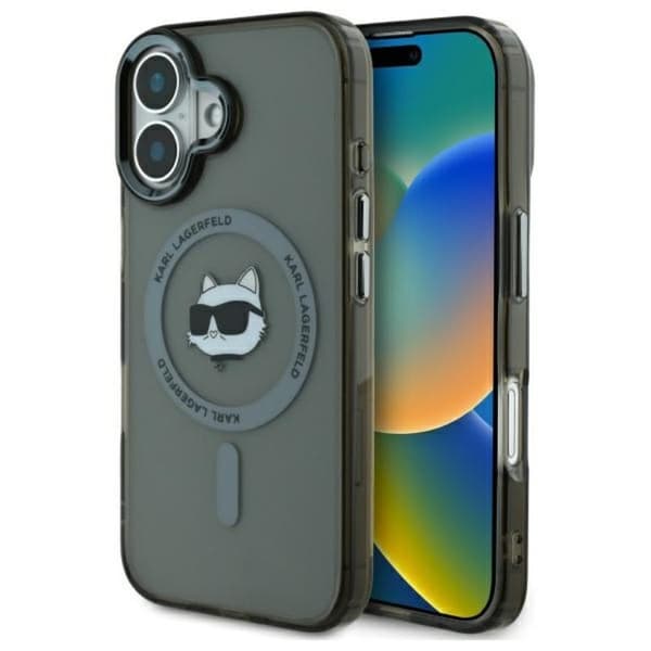 Karl Lagerfeld IML Metal Choupette Head MagSafe - iPhone 16 cover (sort)