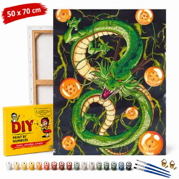 Måla efter nummer-bild med ram Dragon Ball Shenron 50x70 cm