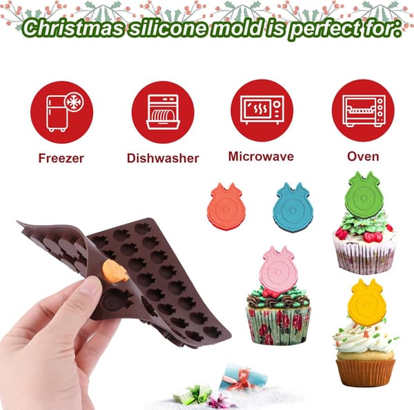SILIKONEFORM TIL CHOKOLADE, PRALINE, IS, KRANS, 48 PLADSER