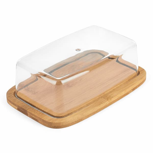 Rektangulär bambubräda med överdrag 19x12,5x1cm/16,8x10,3x5,2cm