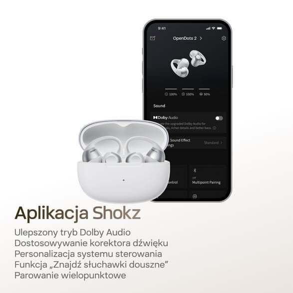 SHOKZ OpenDots 2 Air Hovedtelefoner Grå