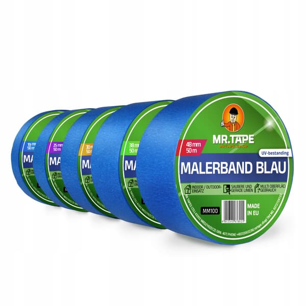 STÆRK BLÅ PAPIR MALETAP 30MM/50M BLÅ UV 30 DAGE billig