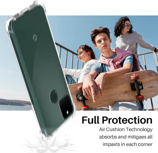 ETUI TIL GOOGLE PIXEL 5A 6,34" SILIKONE TRANSPARENT FORSTÆRKEDE HJØRNER