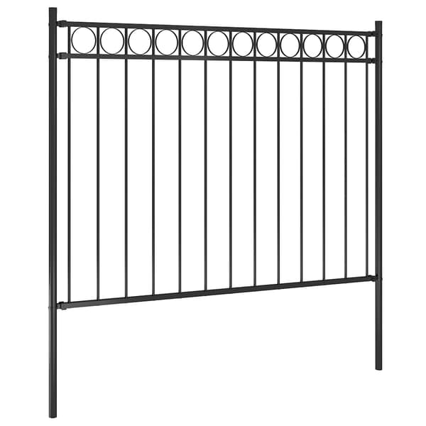 vidaXL stålhavehegn 1,81x1 m sort